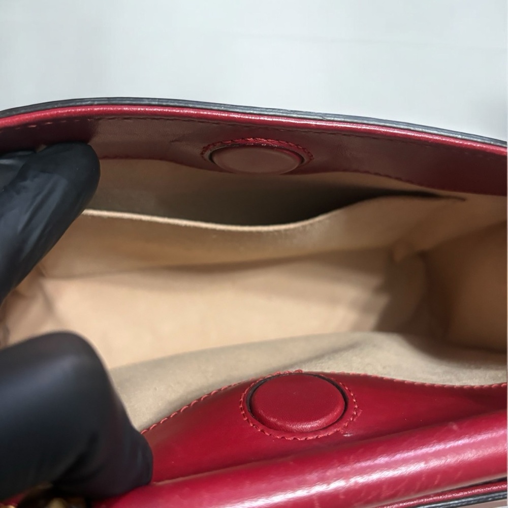 Red GUCCI Mini Bamboo Nymphaea Satchel - Picture 12 of 16